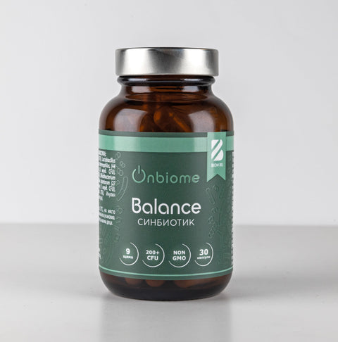 Onbiome Balance Синбиотик — 9 щама, 200+ CFU, NON GMO, 30 капсули